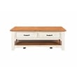Martin Svensson Home Rustic Wood 2 Drawer Coffee Table Antique White and Honey