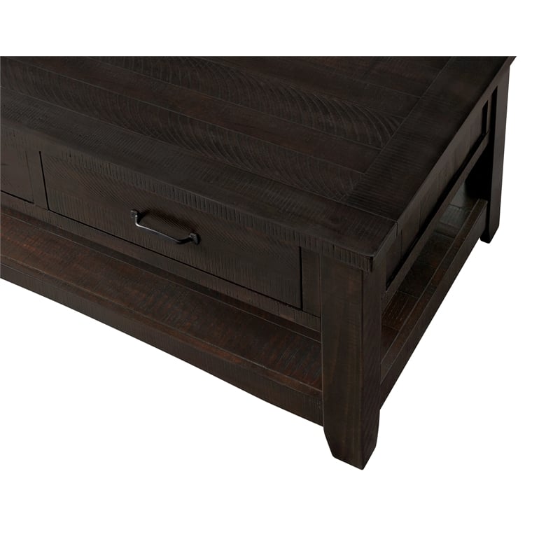 Martin Svensson Home Rustic Solid Wood 2 Drawer Coffee Table Espresso
