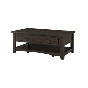 Martin Svensson Home Rustic Solid Wood 2 Drawer Coffee Table Espresso