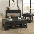 Martin Svensson Home Rustic Solid Wood 2 Drawer Coffee Table Gray