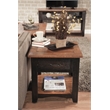 Martin Svensson Home Rustic Wood 1 Drawer End Table Antique Black and Honey