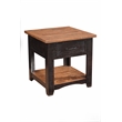 Martin Svensson Home Rustic Wood 1 Drawer End Table Antique Black and Honey