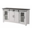 Martin Svensson Home Hampton Solid Wood TV Stand White Stain with Grey Stain Top