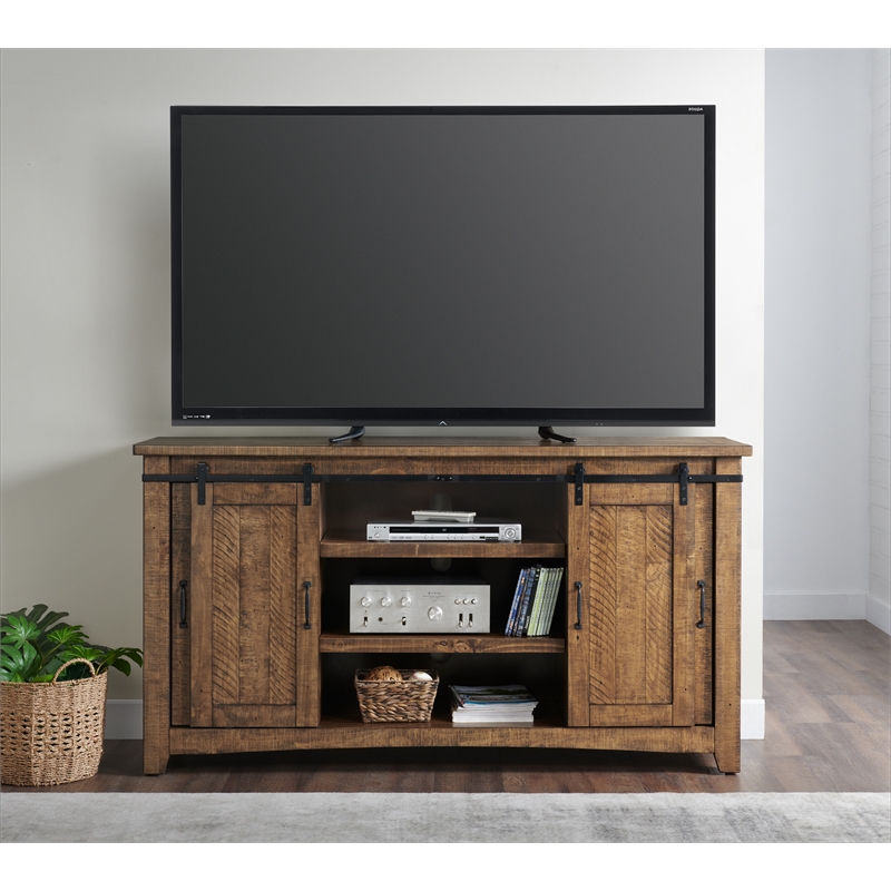 Martin Svensson Home Chesapeake Solid Wood TV Stand Natural Brown Finish