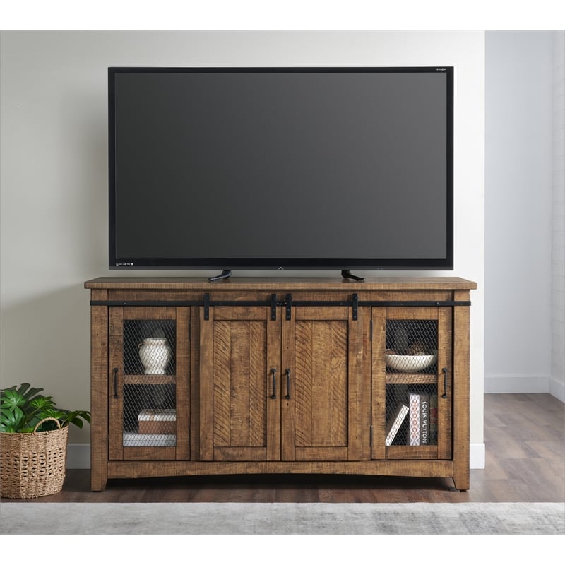 Martin Svensson Home Chesapeake Solid Wood TV Stand Natural Brown Finish