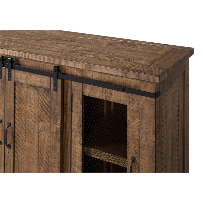 Martin Svensson Home Chesapeake Solid Wood TV Stand Natural Brown Finish