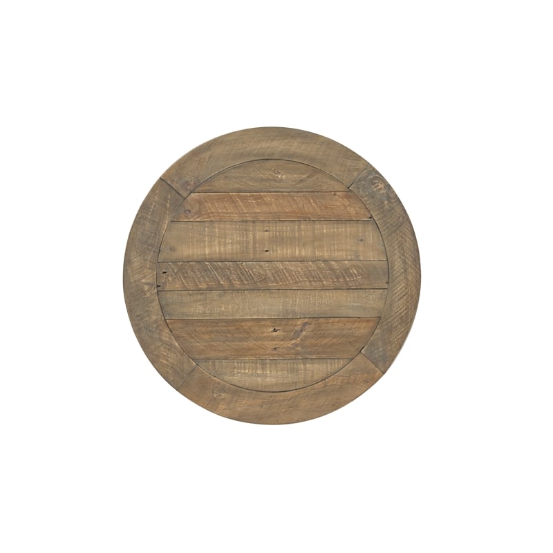 Martin Svensson Home Napa Solid Wood Round End Table Reclaimed Natural Brown