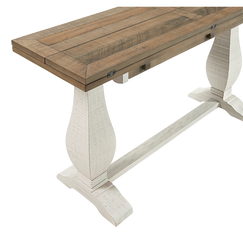 Martin Svensson Home Napa Solid Wood Flip Top Sofa Table White Stain and Natural