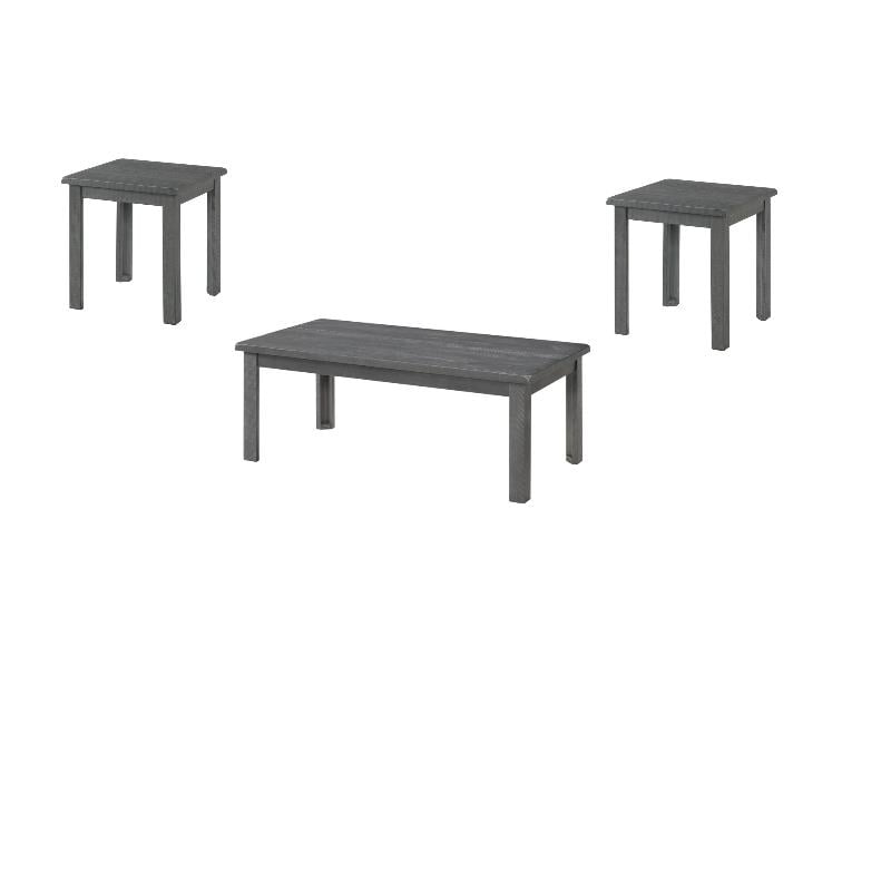 Martin Svensson Home Ventura Solid Wood Gray Coffee Table + 2 End Table Set