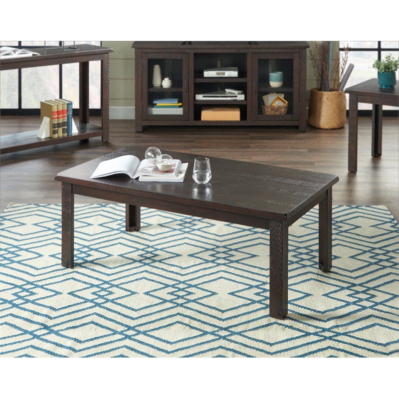 Martin Svensson Home Ventura Solid Wood Espresso Coffee Table + 2 End Table Set