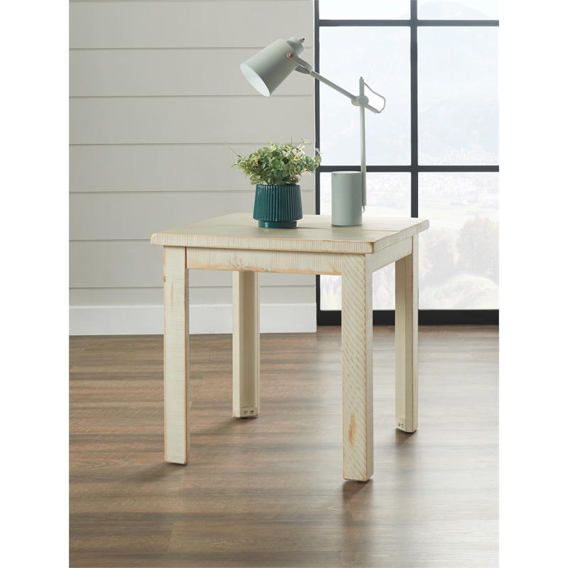 Martin Svensson Home Ventura Solid Wood White Coffee Table + 2 End Table Set