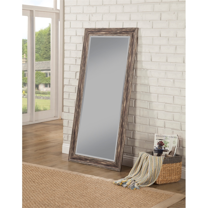 Martin Svensson Home Antique Black Farmhouse Full Length Leaner Mirror
