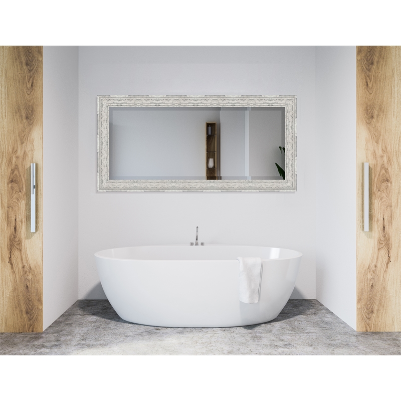 Martin Svensson Home Antique White and Gray Farmhouse Full Length Leaner Mirror