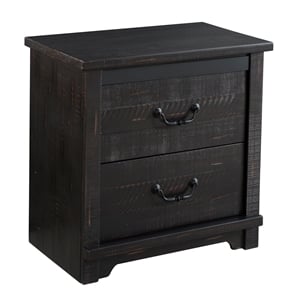 Martin Svensson Home Coastal Farmhouse 2 Drawer Nightstand Antique Black