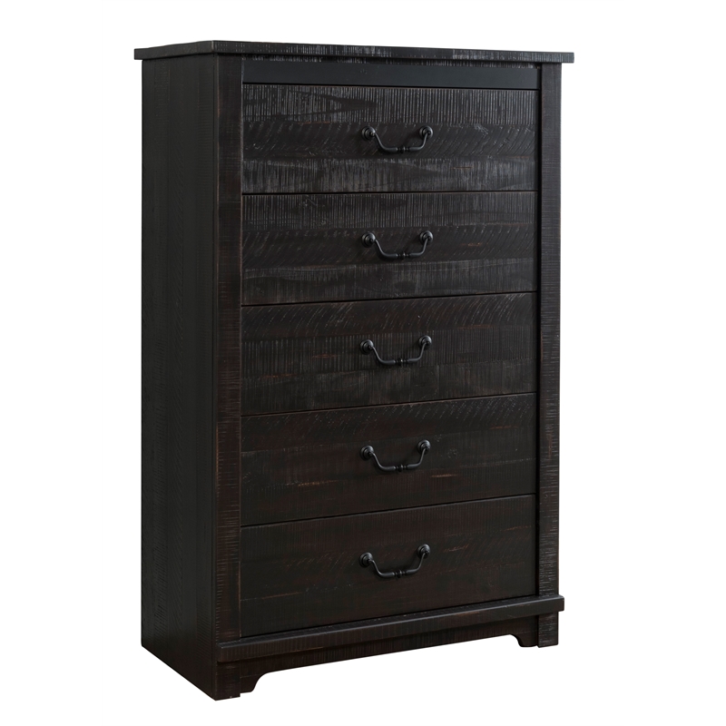 Martin Svensson Home Coastal Farmhouse 5 Drawer Chest Antique Black