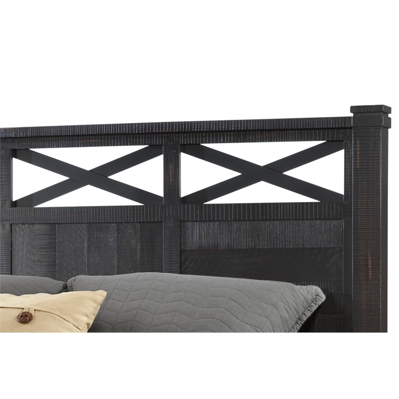 Martin Svensson Home Coastal Farmhouse King Bed Antique Black