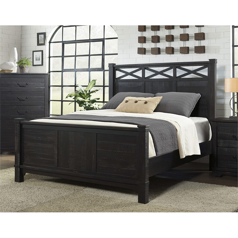 Martin Svensson Home Coastal Farmhouse California King Bed Antique Black