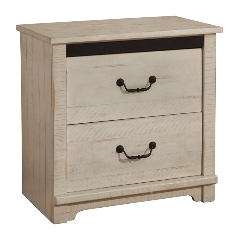 Martin Svensson Home Coastal Farmhouse 2 Drawer Nightstand Antique White