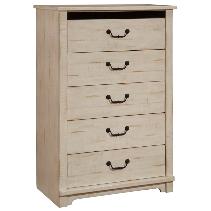 Martin Svensson Home Coastal Farmhouse 5 Drawer Chest Antique White