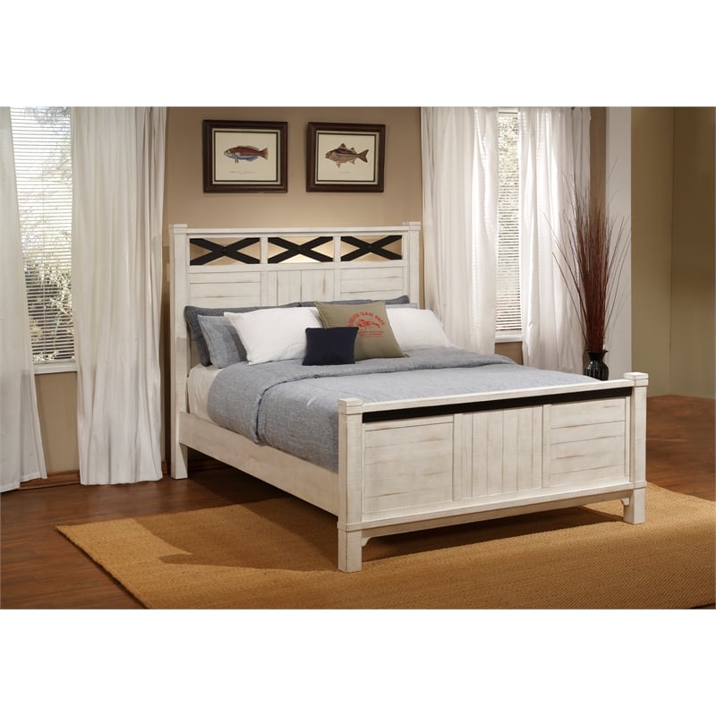 Martin Svensson Home Coastal Farmhouse Queen Bed Antique White