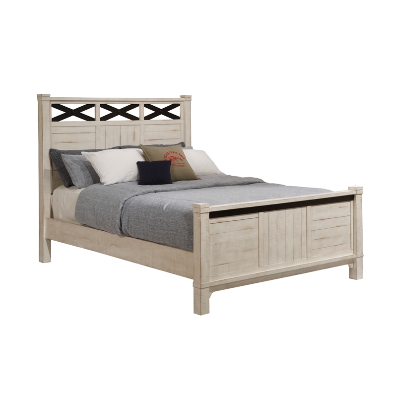 Martin Svensson Home Coastal Farmhouse Queen Bed Antique White