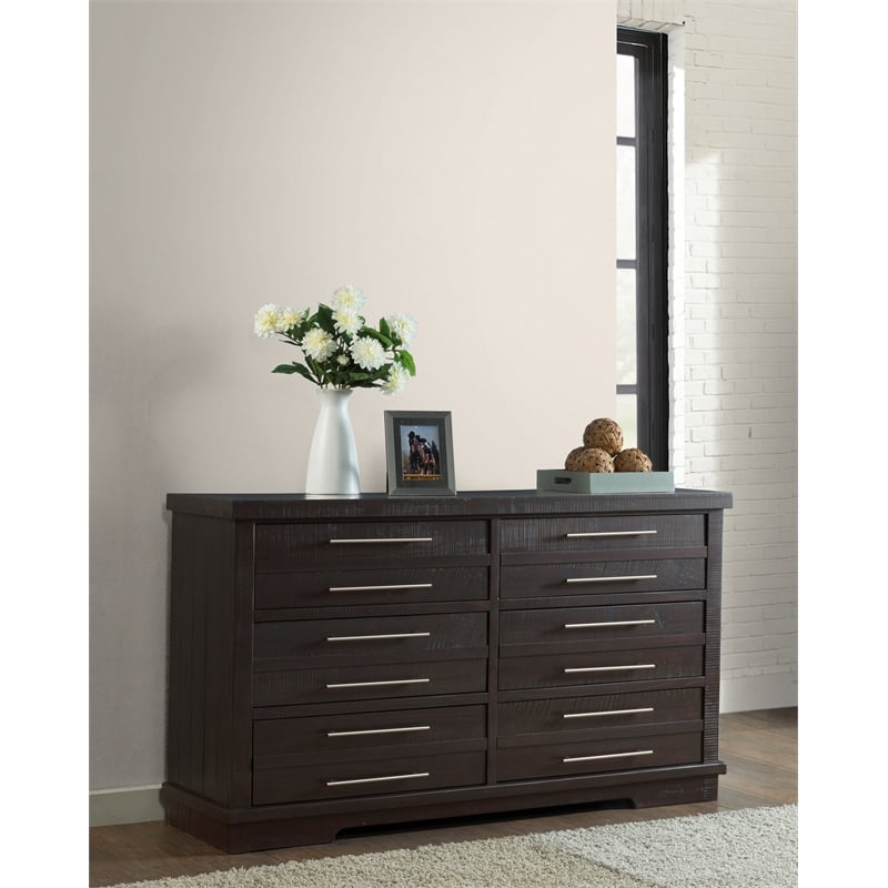 Martin Svensson Home Waterfront 6 Drawer Solid Wood Dresser Espresso Brown