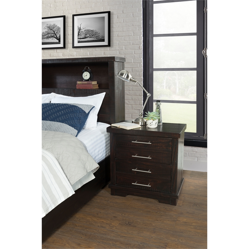 Martin Svensson Home Waterfront 2 Drawer Solid Wood Nightstand Espresso Brown
