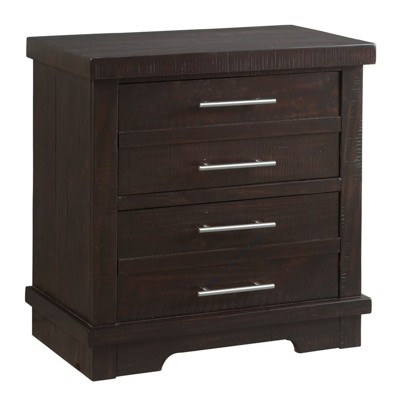 Martin Svensson Home Waterfront 2 Drawer Solid Wood Nightstand Espresso Brown