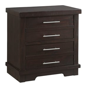 Martin Svensson Home Waterfront 2 Drawer Solid Wood Nightstand Espresso Brown