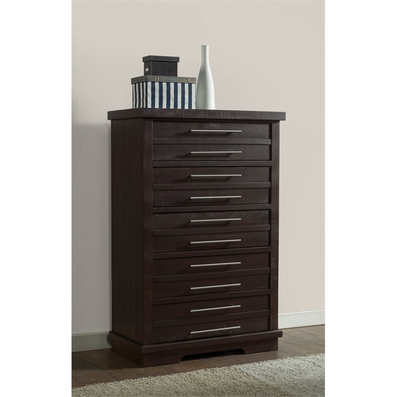 Martin Svensson Home Waterfront 5 Drawer Solid Wood Chest Espresso Brown