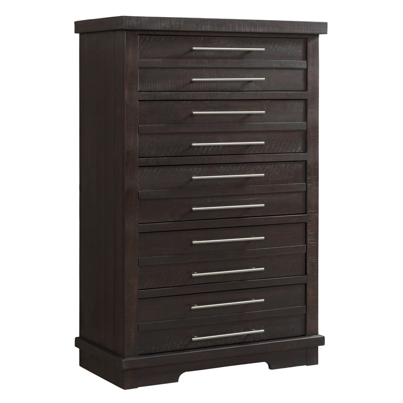 Martin Svensson Home Waterfront 5 Drawer Solid Wood Chest Espresso Brown