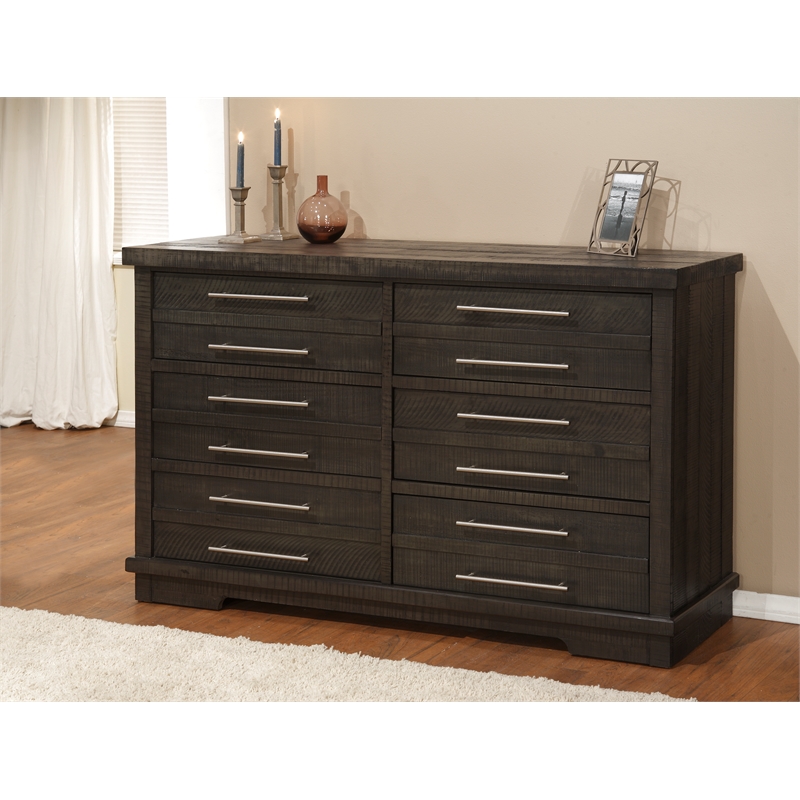 Martin Svensson Home Waterfront 6 Drawer Solid Wood Dresser Gray