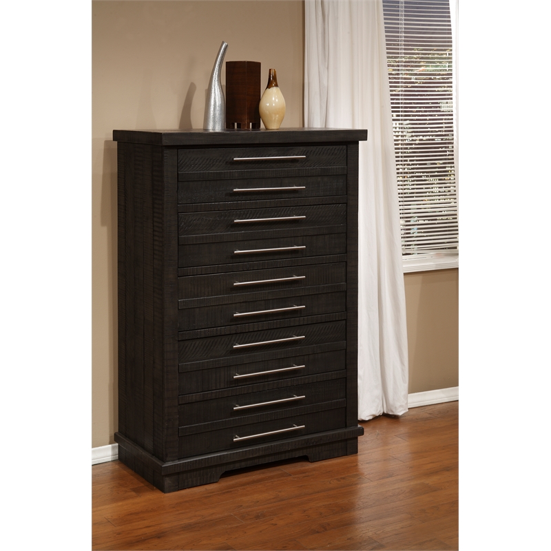 Martin Svensson Home Waterfront 5 Drawer Solid Wood Chest Gray