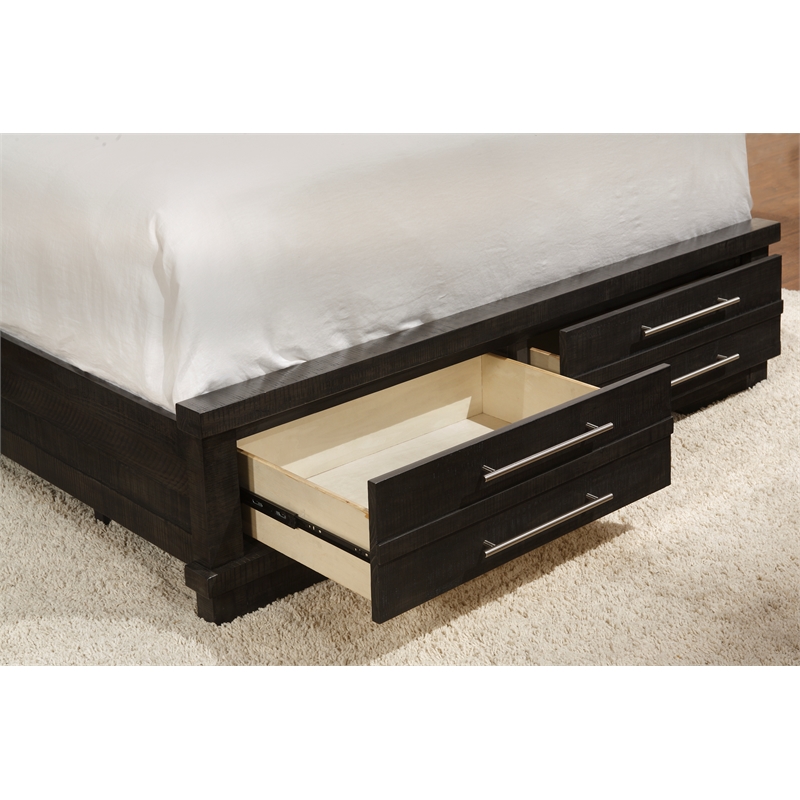 Martin Svensson Home Waterfront Queen Bookcase Storage Bed Gray
