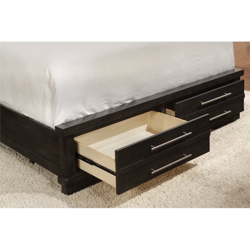 Martin Svensson Home Waterfront King Bookcase Storage Bed Gray