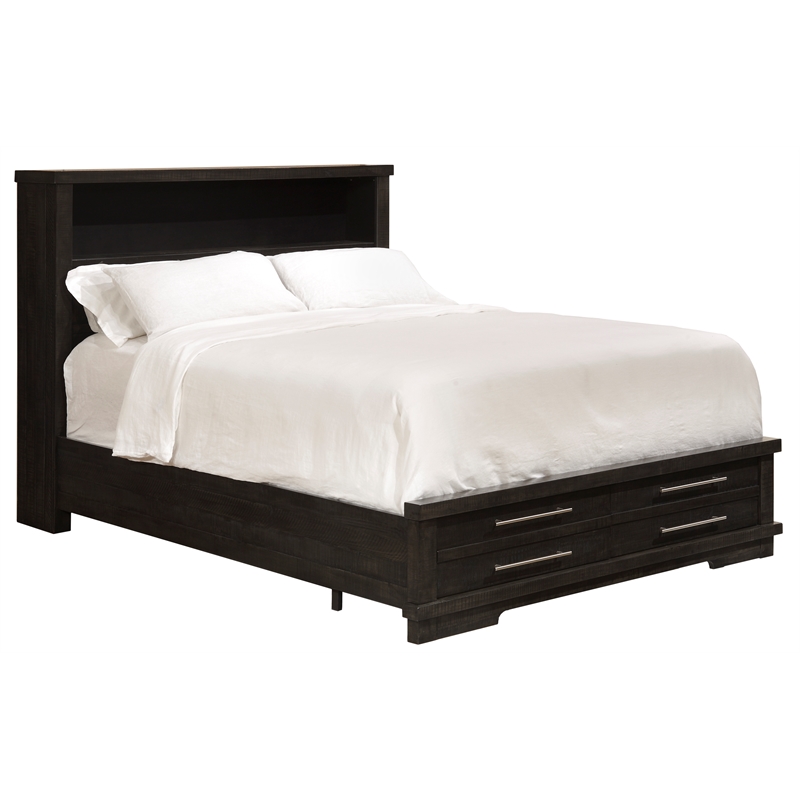 Martin Svensson Home Waterfront California King Bookcase Storage Bed Gray