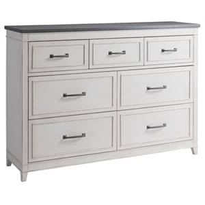 Martin Svensson Home Del Mar 7 Drawer Dresser White with Gray Top