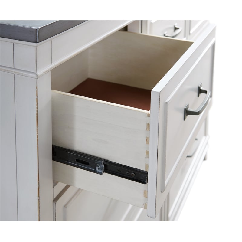 Martin Svensson Home Del Mar 2 Drawer Nightstand White with Gray Top