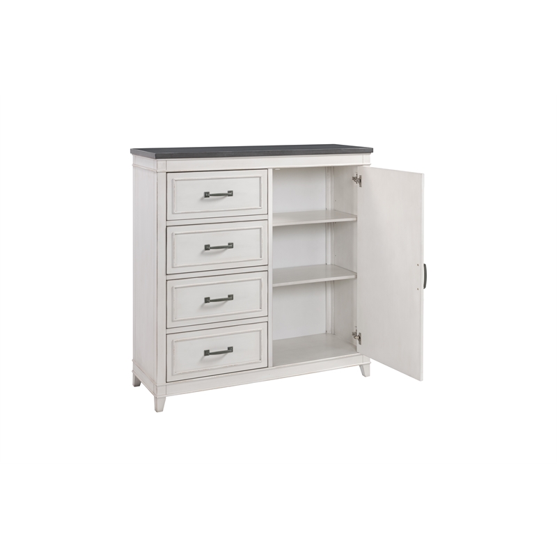 Martin Svensson Home Del Mar 4 Drawer Media Chest White with Gray Top