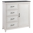 Martin Svensson Home Del Mar 4 Drawer Media Chest White with Gray Top