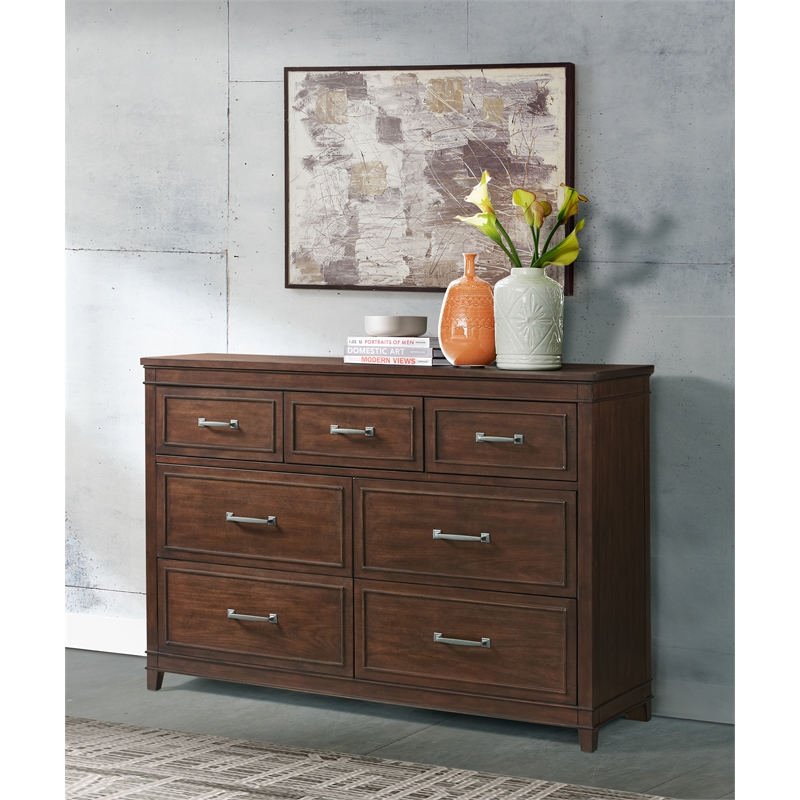 Martin Svensson Home La Jolla 7 Drawer Dresser Coffee Brown Walnut