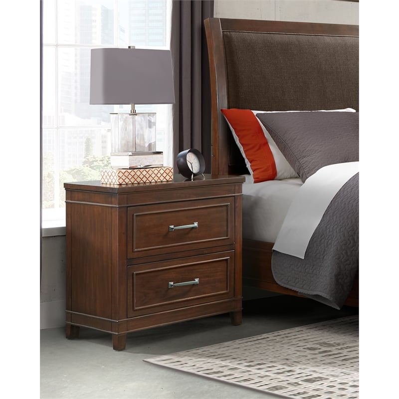 Martin Svensson Home La Jolla 2 Drawer Nightstand Coffee Brown Walnut