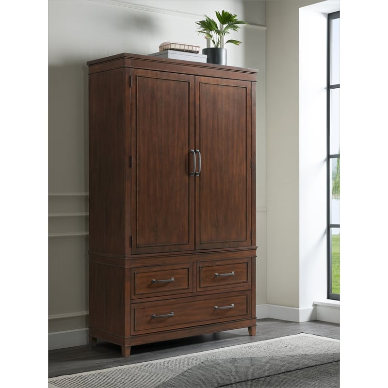 Martin Svensson Home La Jolla 3 Drawer Armoire Coffee Brown Walnut