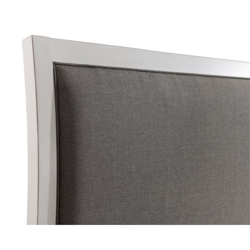 Martin Svensson Home Del Mar California King Bed White with Gray Linen