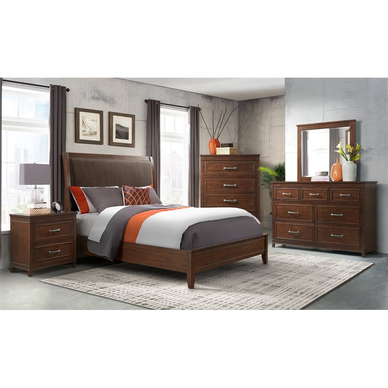Martin Svensson Home La Jolla Queen Bed Coffee Brown Walnut