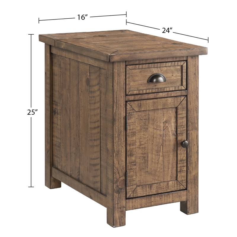 Martin Svensson Home Monterey Chairside Table with Power Natural