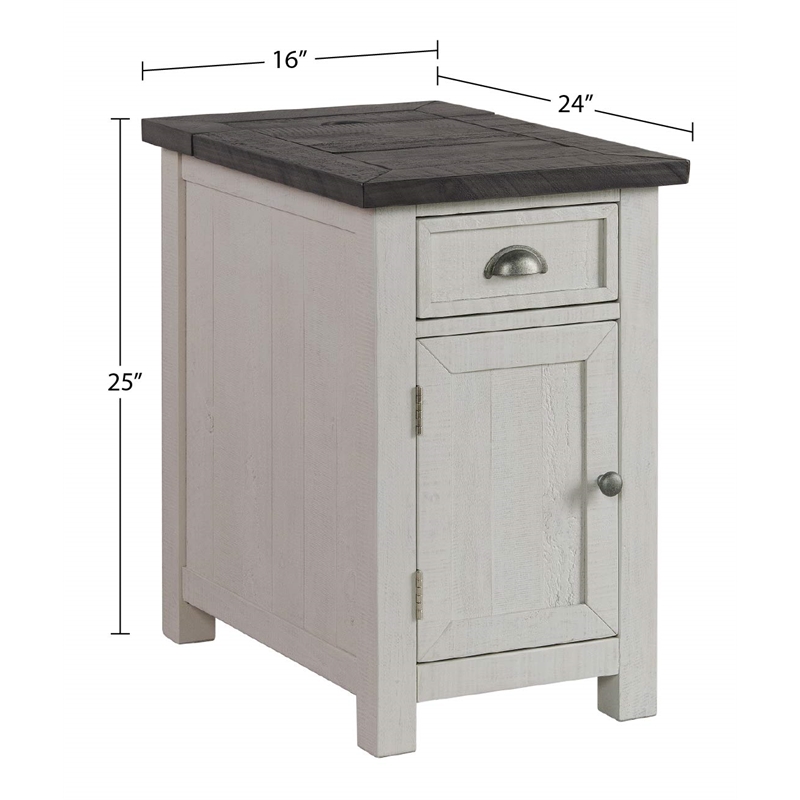 Martin Svensson Home Monterey Chairside Table White and Gray