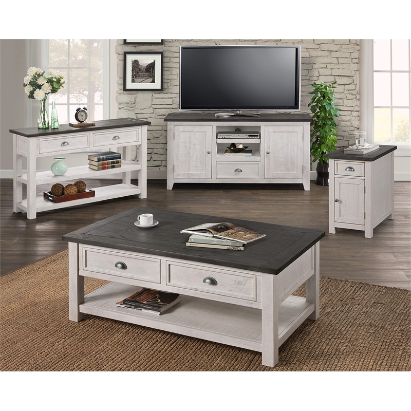 Martin Svensson Home Monterey Chairside Table White and Gray