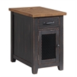 Martin Svensson Home Rustic Chairside Table with Power Anitque Black and Honey