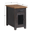 Martin Svensson Home Rustic Chairside Table with Power Anitque Black and Honey